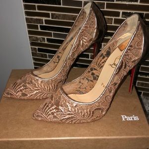 Gold lace Christian Louboutin